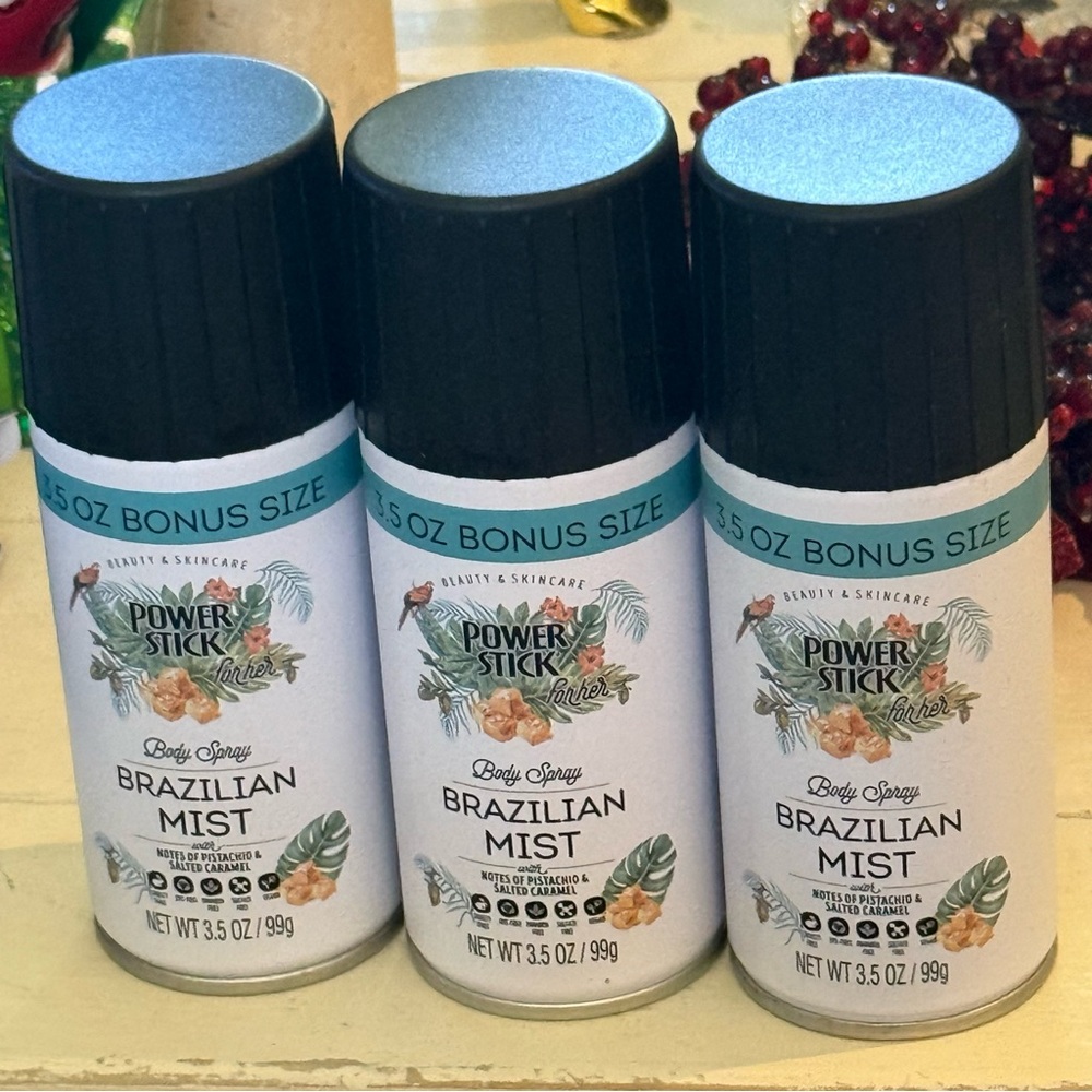 Power Stick Brazilian Mist Body Spray Pistachio & Salted Caramel set of 3